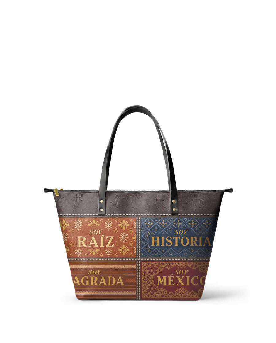 "LAS RAÍCES" ver.2 Leather Tote Bag