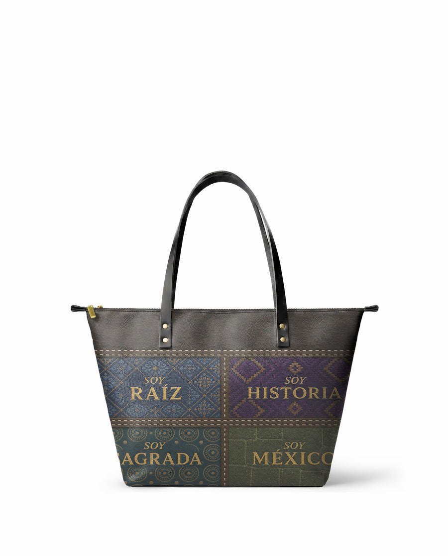 "LAS RAÍCES" ver.1 Leather Tote Bag