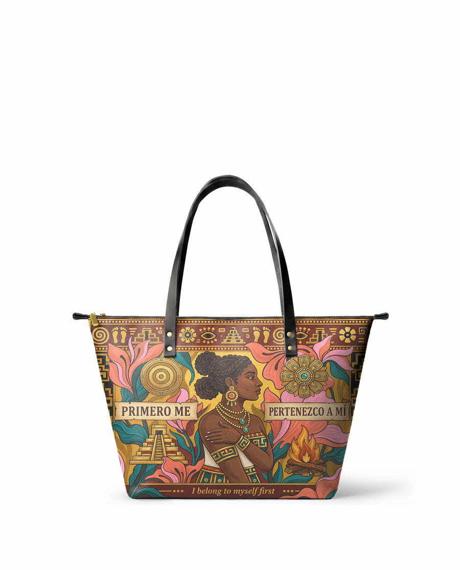 "Primero me pertenezco a mí" ver.6 Leather Tote Bag