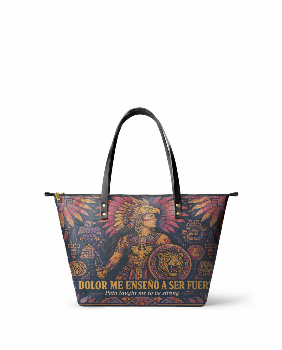 "El dolor me enseñó a ser fuerte" ver.1 Leather Tote Bag