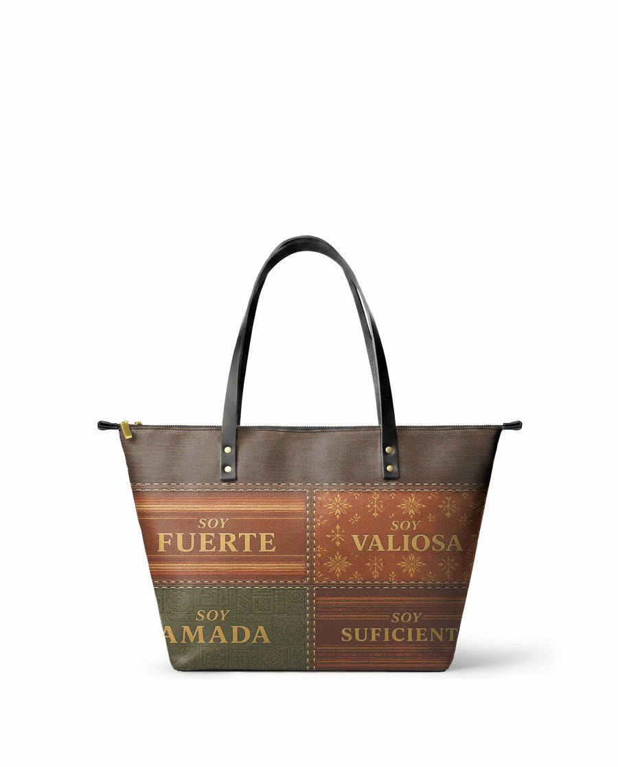 "LAS CUATRO VERDADES" ver.3 Leather Tote Bag
