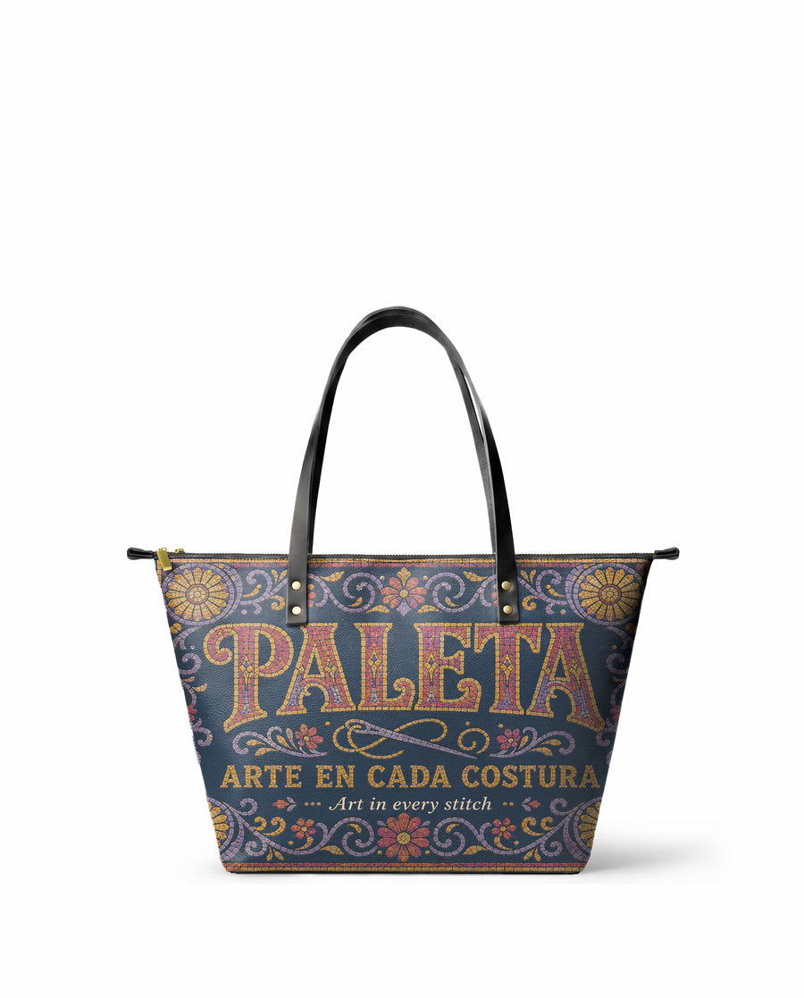 "La Paleta: Arte en cada costura" ver.3 Leather Tote Bag