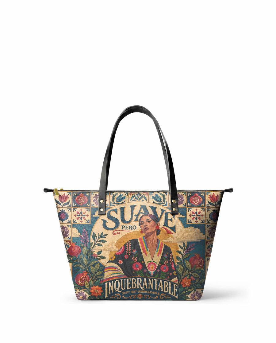 "Suave pero inquebrantable" ver.9 Leather Tote Bag