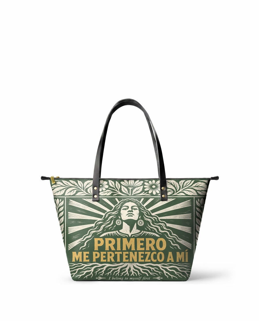"Primero me pertenezco a mí" ver.4 Leather Tote Bag