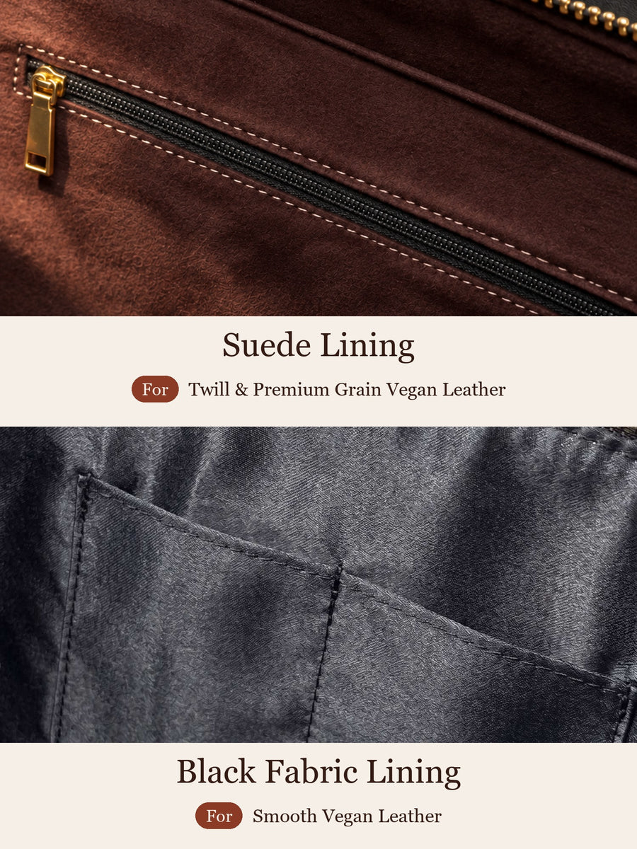 Lined inside, with a zip that runs smooth