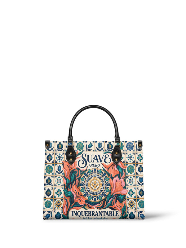 "Suave pero inquebrantable" ver.6 Leather Handbag - front view | Paleta Bags