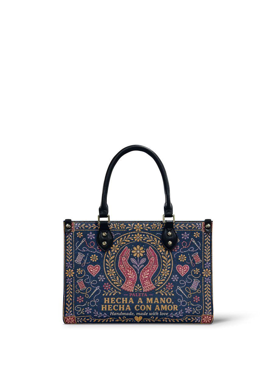 "Hecha a mano, hecha con amor" ver.4 Small Leather Handbag