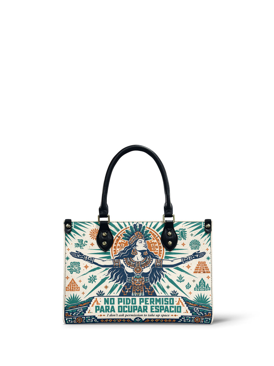"No pido permiso para ocupar espacio" ver.4 Small Leather Handbag