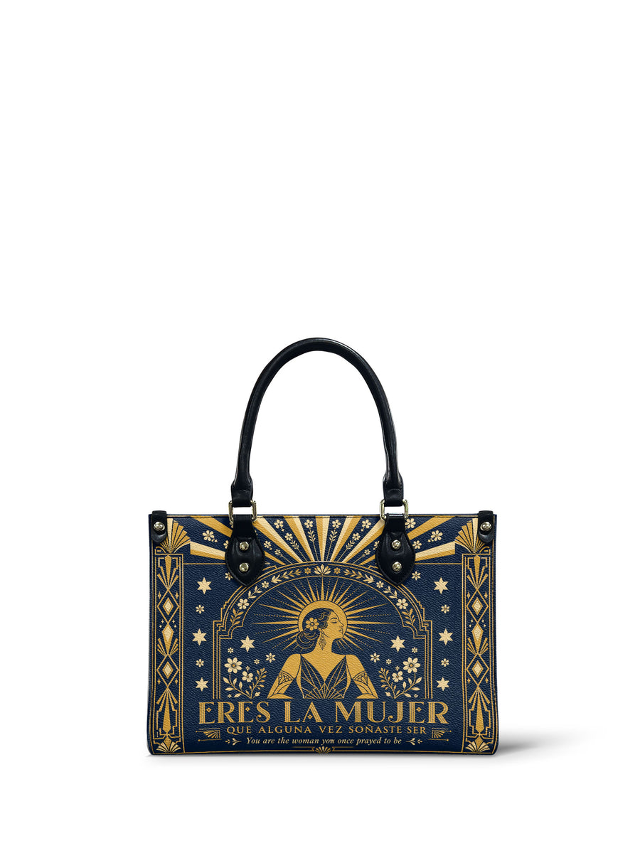 "Eres la mujer que alguna vez soñaste ser" ver.7 Small Leather Handbag