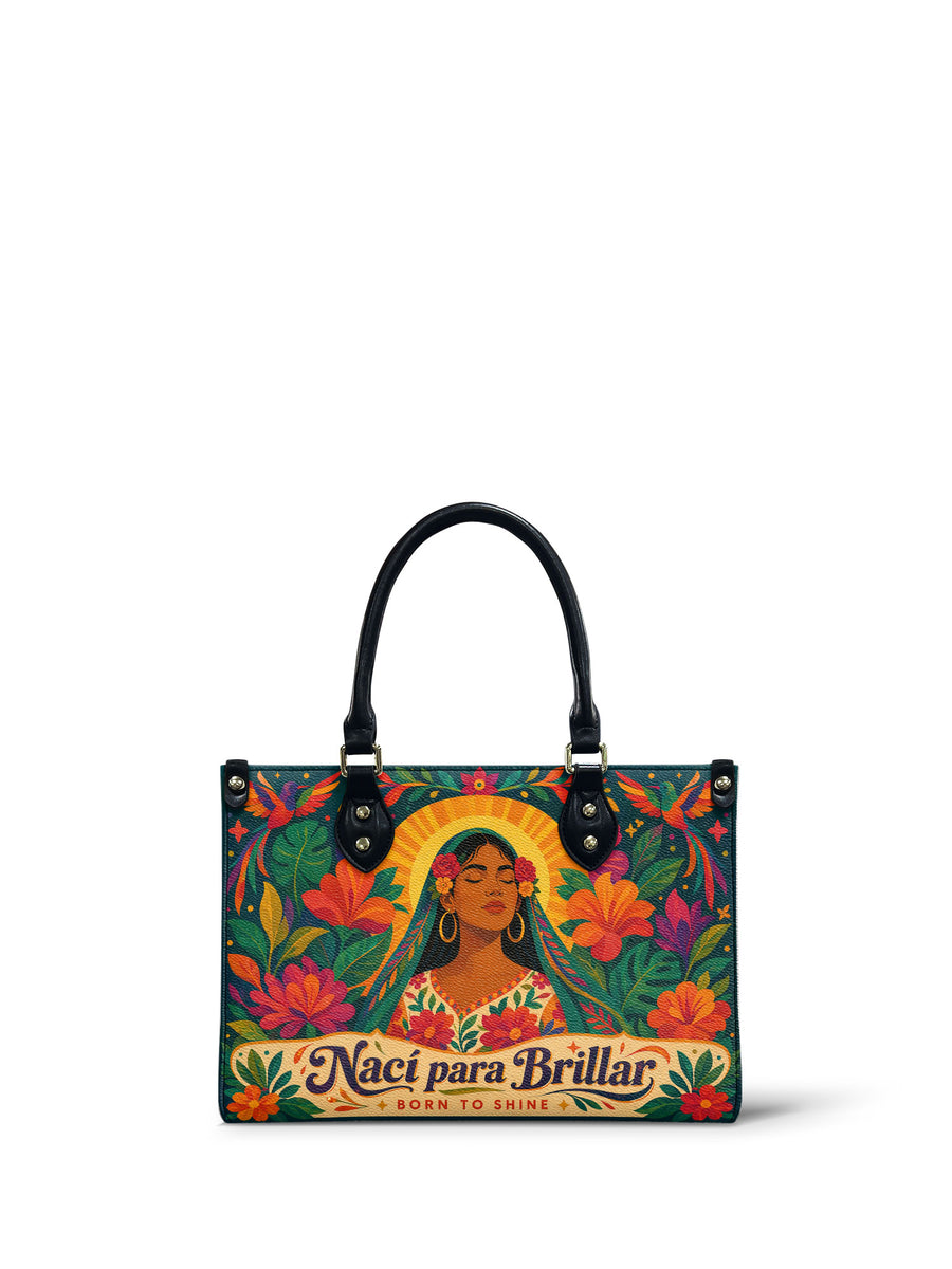 "Nací para brillar" ver.4 Small Leather Handbag