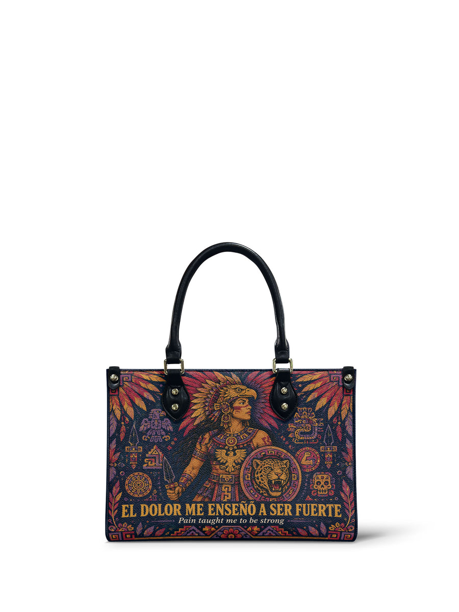 "El dolor me enseñó a ser fuerte" ver.1 Small Leather Handbag