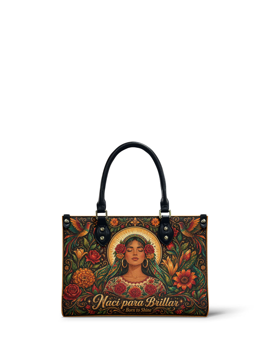 "Nací para brillar" ver.3 Small Leather Handbag