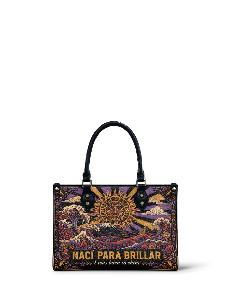"Nací para brillar" ver.1 Small Leather Handbag