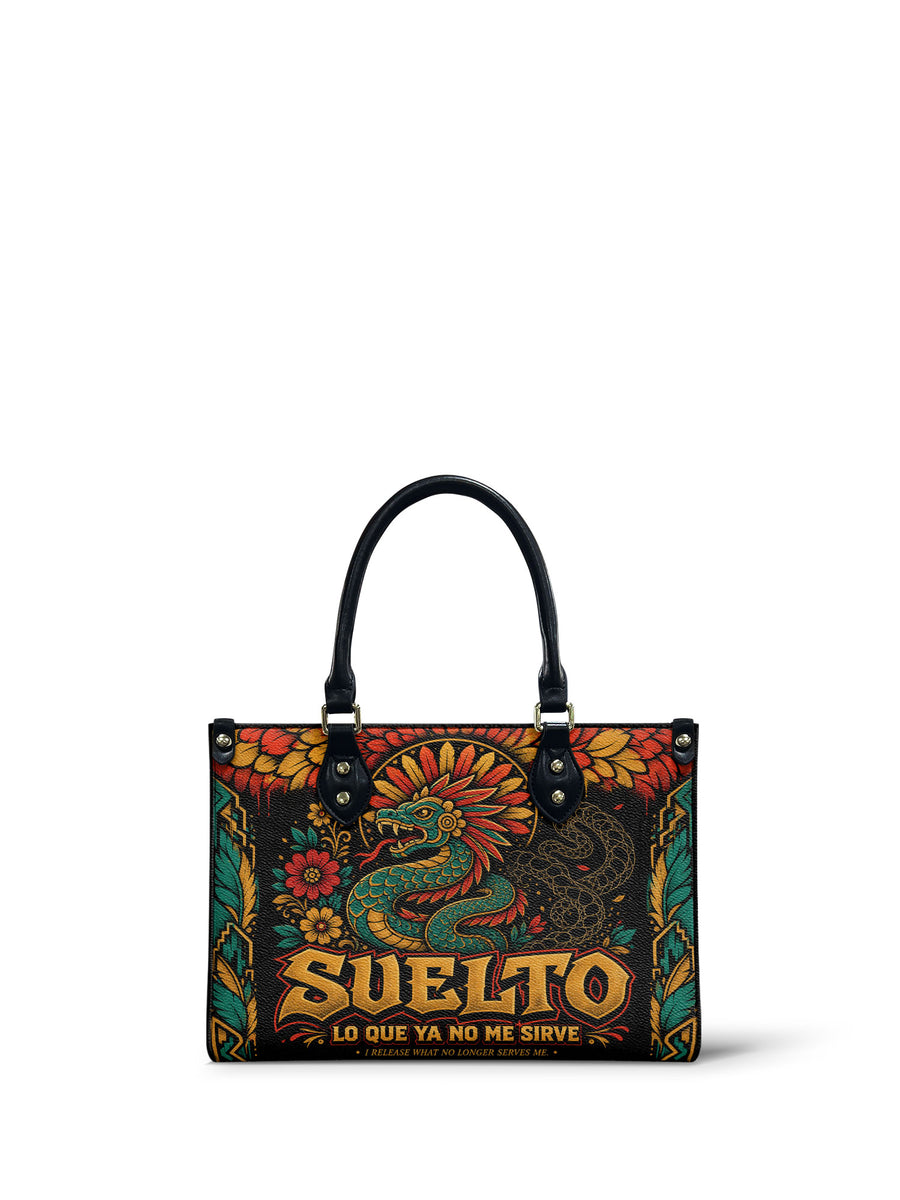 "Suelto lo que ya no me sirve" ver.2 Small Leather Handbag