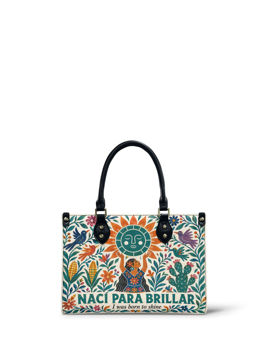 "Nací para brillar" ver.2 Small Leather Handbag