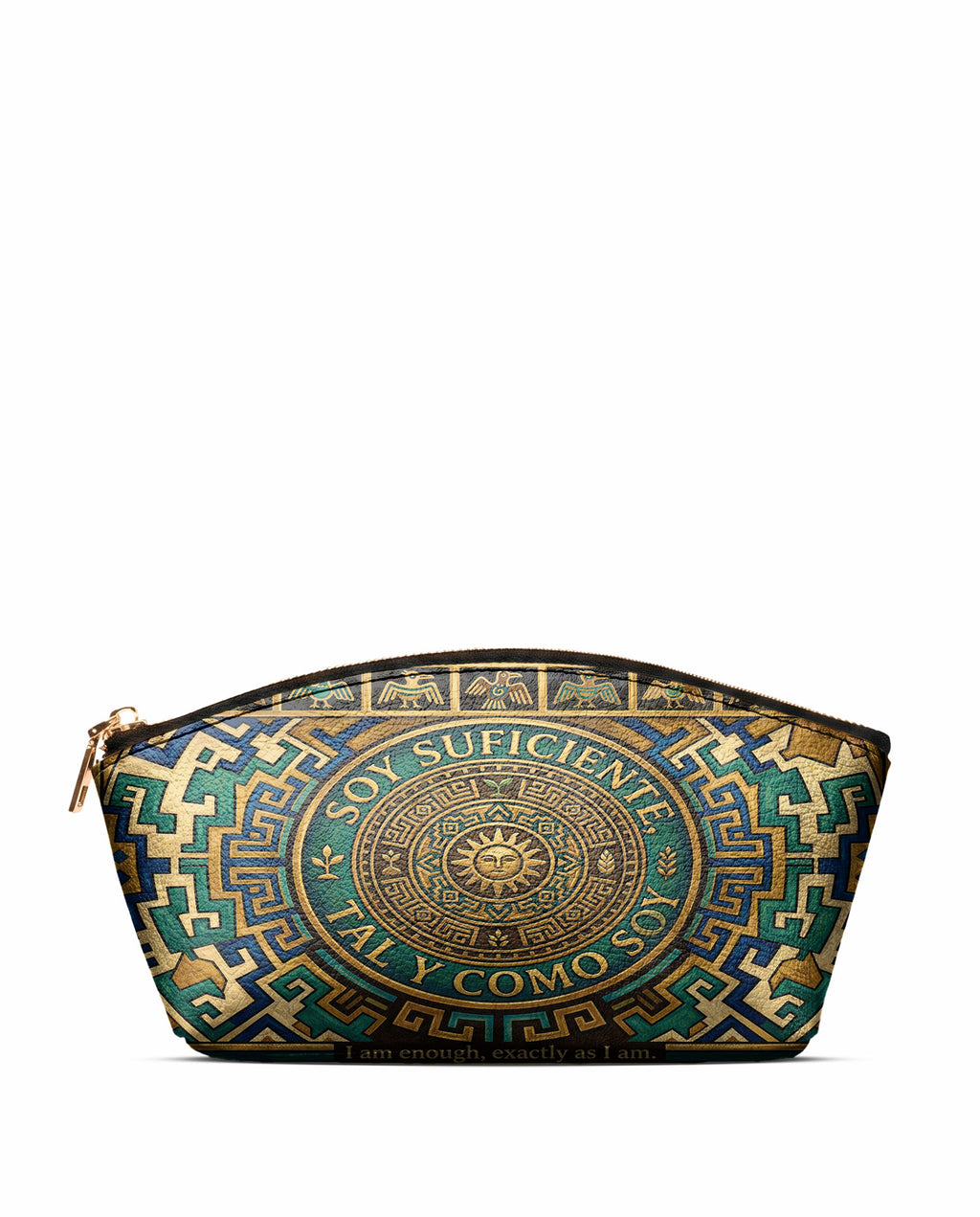 "Soy suficiente, tal y como soy" ver.10 Eclipse Makeup Bag - front view | Paleta Bags