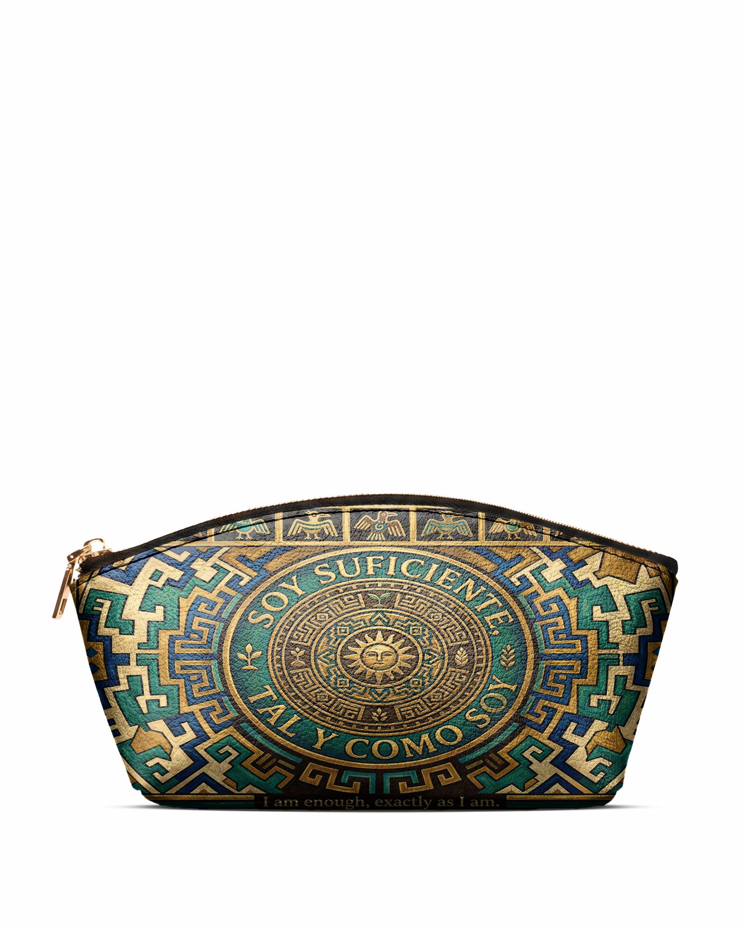 "Soy suficiente, tal y como soy" ver.10 Eclipse Makeup Bag - front view | Paleta Bags
