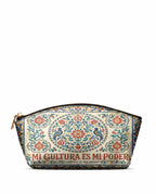 "Mi cultura es mi poder" ver.3 Eclipse Makeup Bag - front view | Paleta Bags