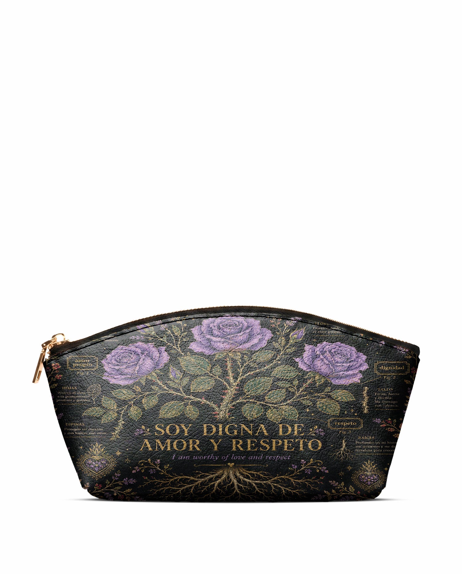 "Otomi Wild Embroidery" ver.4 Eclipse Makeup Bag - front view | Paleta Bags
