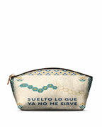 "Suelto lo que ya no me sirve" ver.4 Eclipse Makeup Bag - front view | Paleta Bags