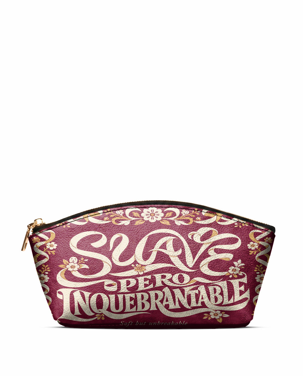 "Suave pero inquebrantable" ver.1 Eclipse Makeup Bag - front view | Paleta Bags