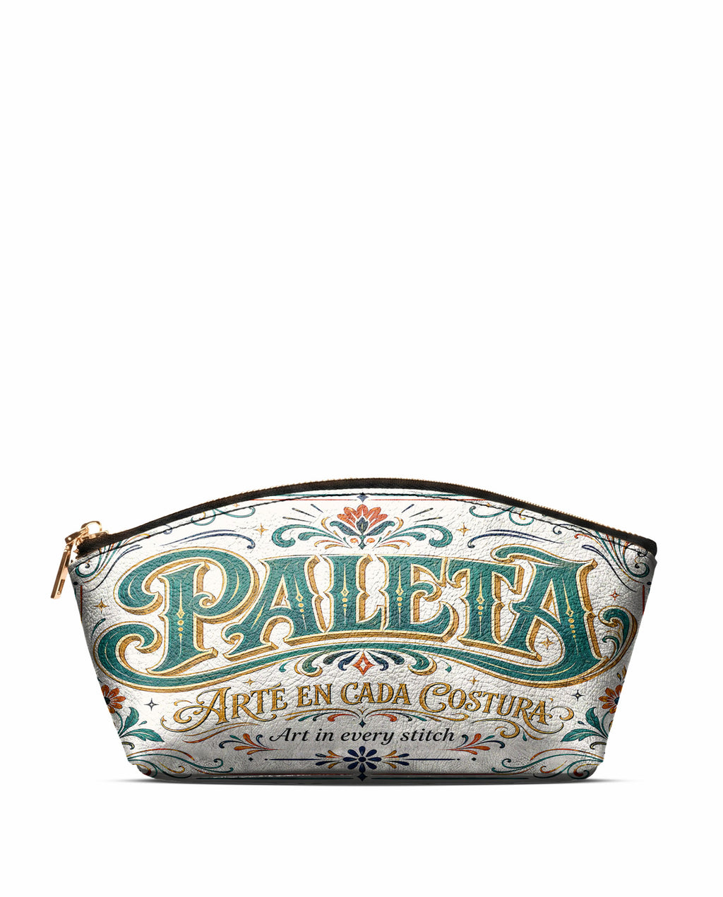 "La Paleta — Arte en cada costura" ver.2 Eclipse Makeup Bag - front view | Paleta Bags