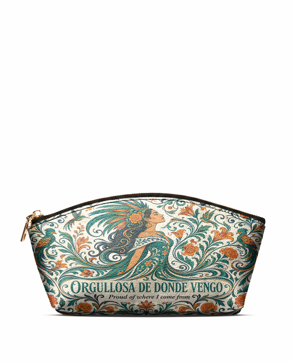 "Orgullosa de donde vengo" ver.3 Eclipse Makeup Bag - front view | Paleta Bags