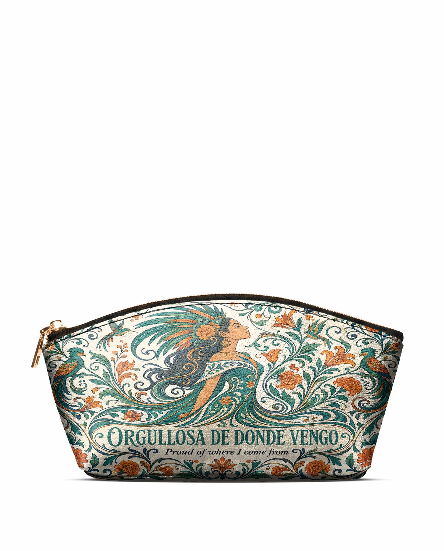 "Orgullosa de donde vengo" ver.3 Eclipse Makeup Bag - front view | Paleta Bags