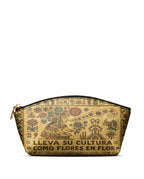 "Lleva su cultura como flores en flor" ver.5 Eclipse Makeup Bag - front view | Paleta Bags