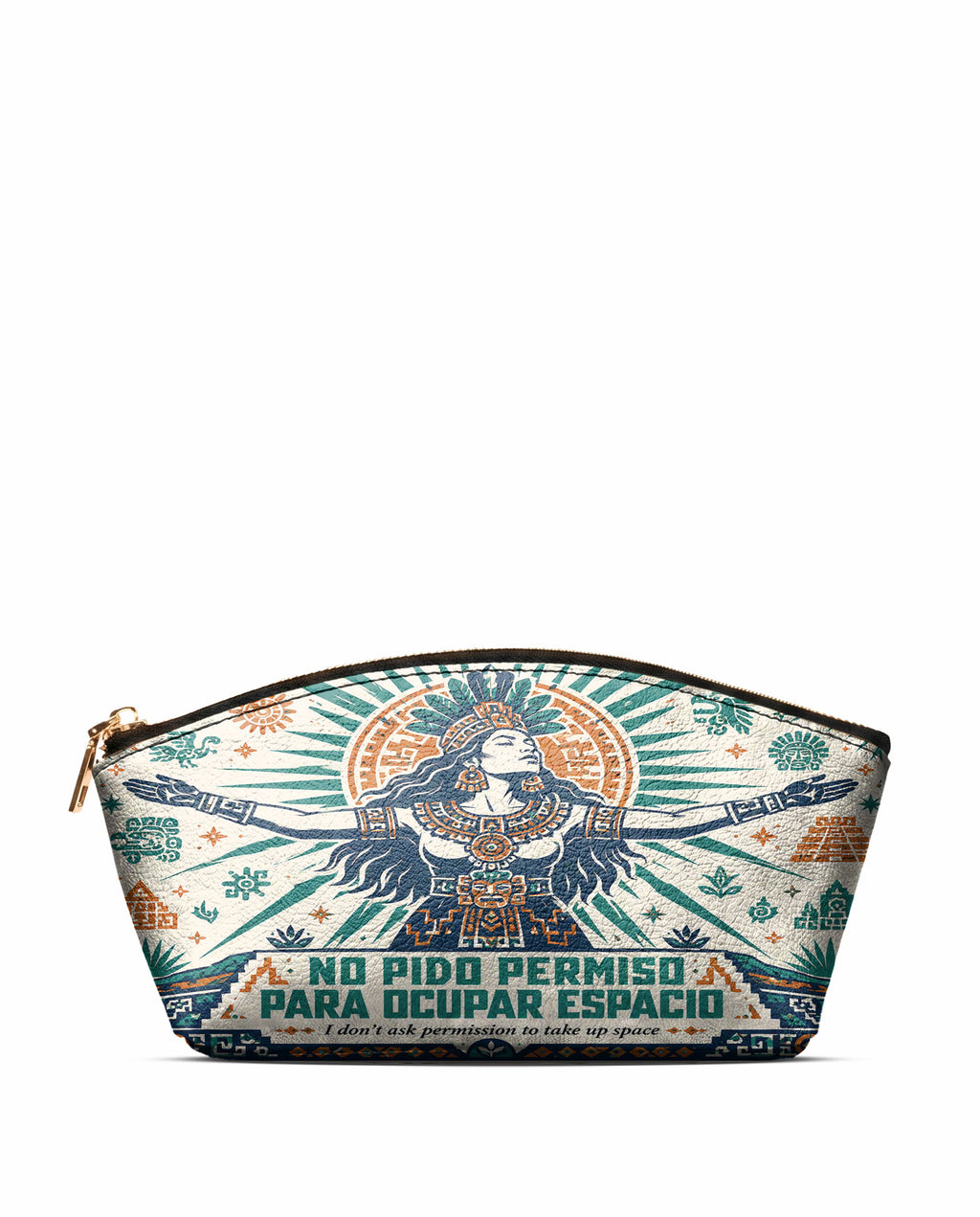 "No pido permiso para ocupar espacio" ver.4 Eclipse Makeup Bag - front view | Paleta Bags