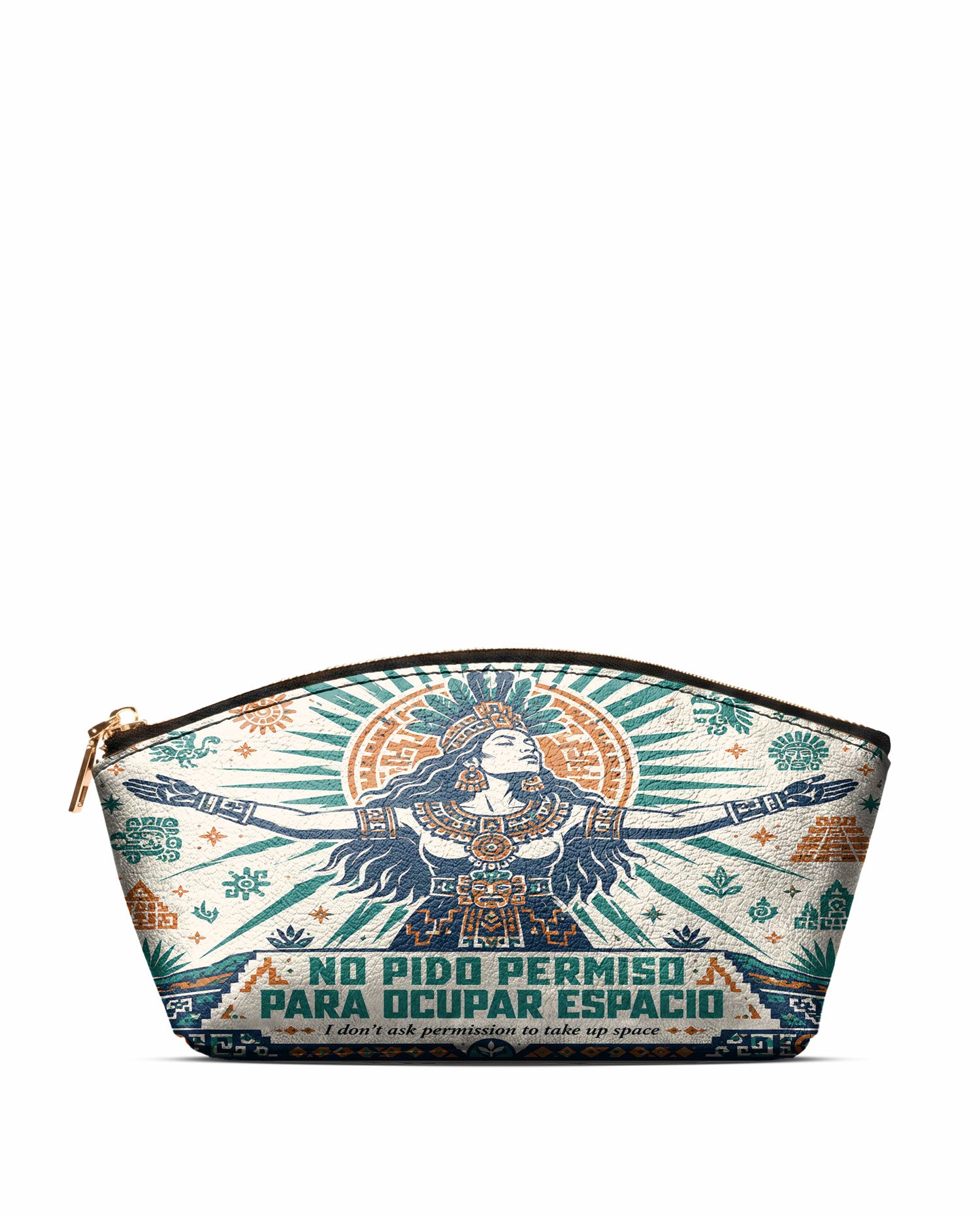 "No pido permiso para ocupar espacio" ver.4 Eclipse Makeup Bag - front view | Paleta Bags