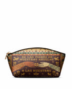 "De las manos de nuestras abuelas a las nuestras" ver.3 Eclipse Makeup Bag - front view | Paleta Bags