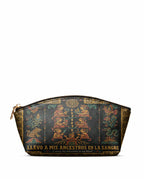 "Llevo a mis ancestros en la sangre" ver.2 Eclipse Makeup Bag - front view | Paleta Bags