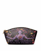 "De mis heridas nacen flores" ver.5 Eclipse Makeup Bag - front view | Paleta Bags