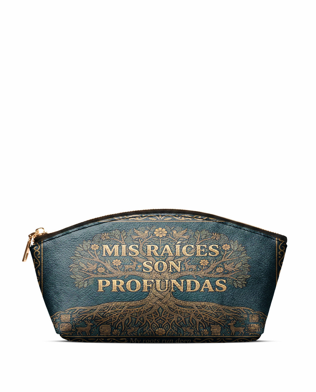 "Mis Raíces son Profundas" ver.2 Eclipse Makeup Bag - front view | Paleta Bags
