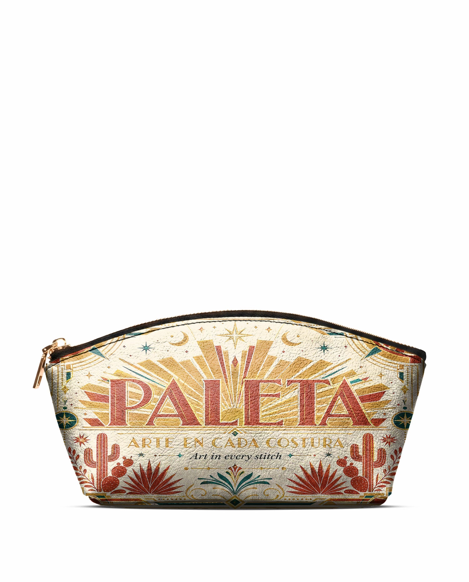 "La Paleta — Arte en cada costura" ver.4 Eclipse Makeup Bag - front view | Paleta Bags