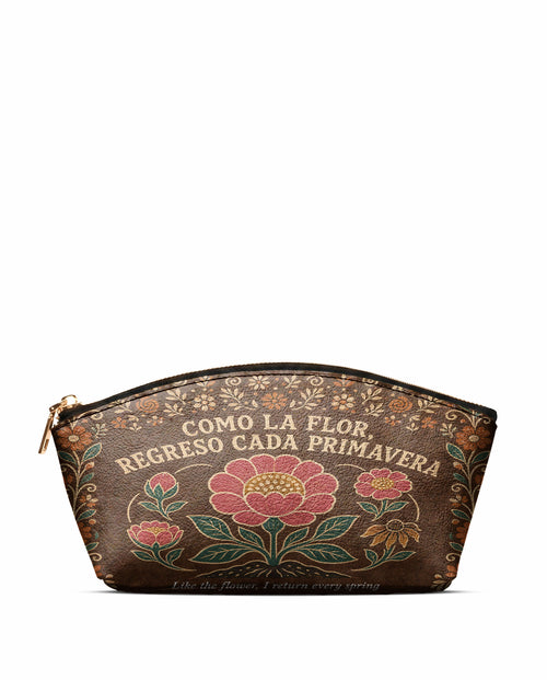 "Como la flor, regreso cada primavera" ver.4 Eclipse Makeup Bag - front view | Paleta Bags