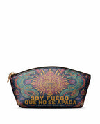 "Soy fuego que no se apaga" ver.3 Eclipse Makeup Bag - front view | Paleta Bags