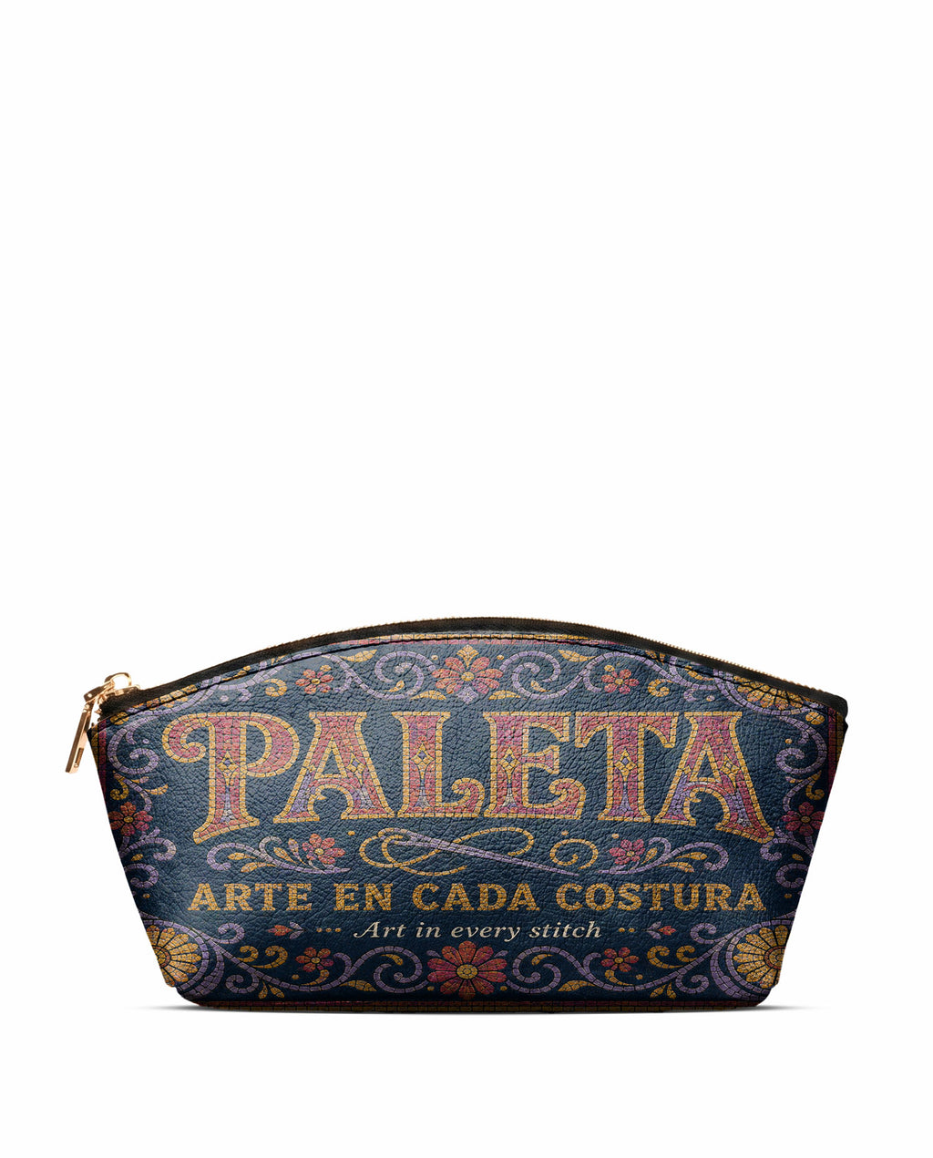 "La Paleta — Arte en cada costura" ver.3 Eclipse Makeup Bag - front view | Paleta Bags