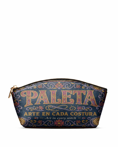 "La Paleta — Arte en cada costura" ver.3 Eclipse Makeup Bag - front view | Paleta Bags
