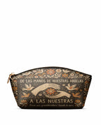 "De las manos de nuestras abuelas a las nuestras" ver.2 Eclipse Makeup Bag - front view | Paleta Bags
