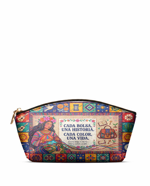 "Cada bolsa, una historia" ver.2 Eclipse Makeup Bag - front view | Paleta Bags