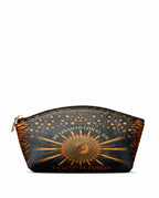 "Me levanto con el sol y llevo el fuego" ver.2 Eclipse Makeup Bag - front view | Paleta Bags