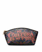 "Mi cultura es mi poder" ver.2 Eclipse Makeup Bag - front view | Paleta Bags