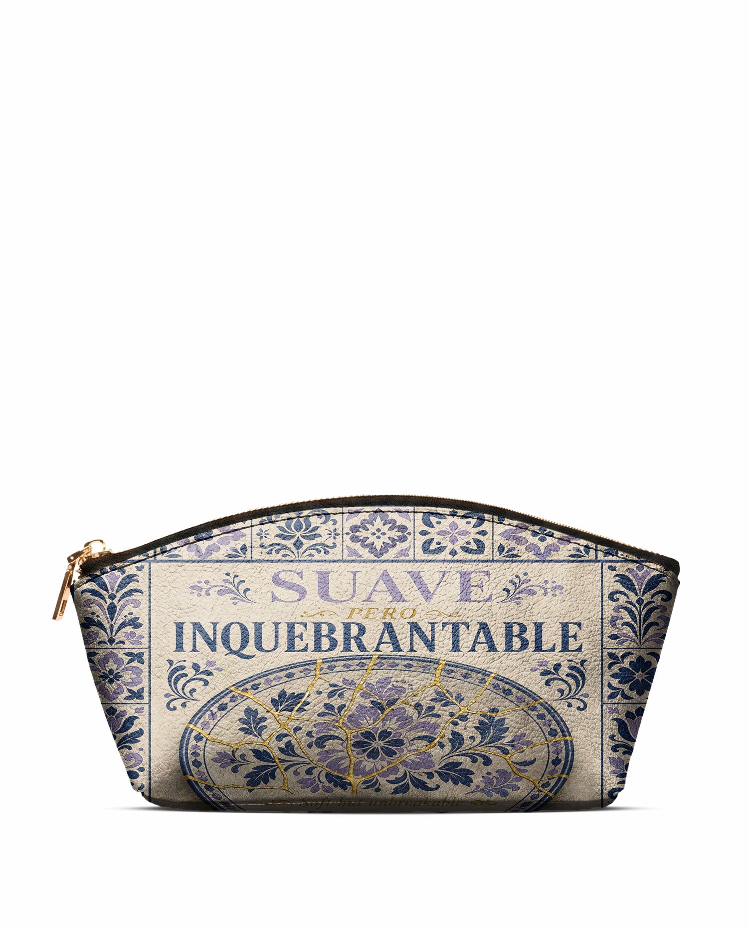 "Suave pero inquebrantable" ver.4 Eclipse Makeup Bag - front view | Paleta Bags
