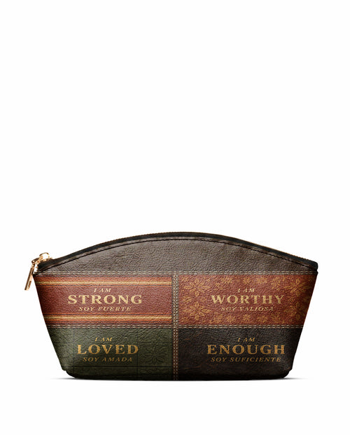 "BILINGÜE" ver.3 Eclipse Makeup Bag - front view | Paleta Bags