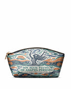 "Soy agua fluyo, me adapto, persisto" ver.1 Eclipse Makeup Bag - front view | Paleta Bags