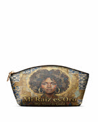 "Mi Raíz es Oro" ver.3 Eclipse Makeup Bag - front view | Paleta Bags