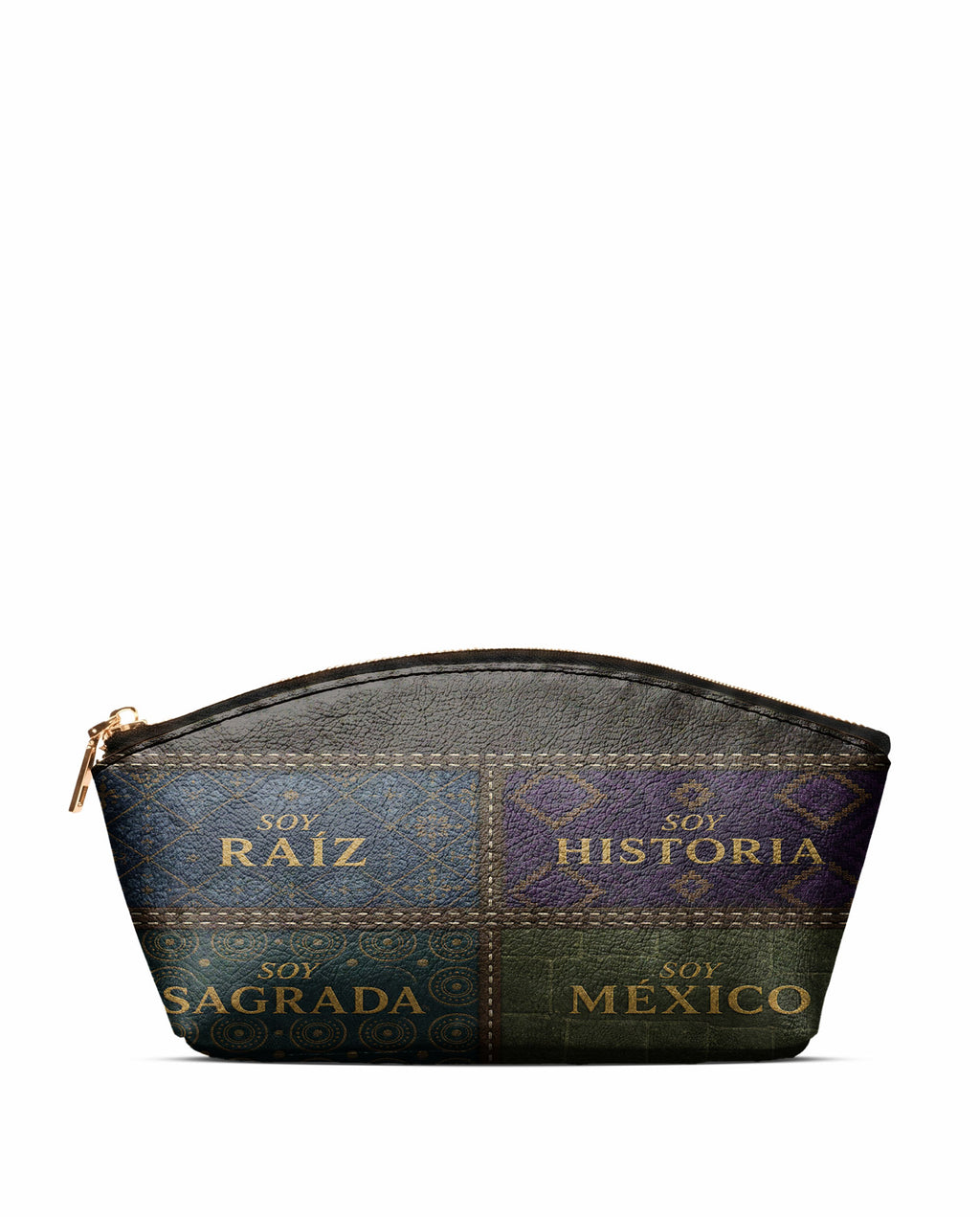 "LAS RAÍCES" ver.1 Eclipse Makeup Bag - front view | Paleta Bags