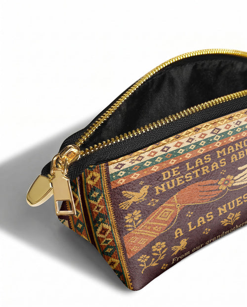 "De las manos de nuestras abuelas a las nuestras" ver.3 Eclipse Makeup Bag - side view | Paleta Bags